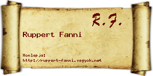 Ruppert Fanni névjegykártya